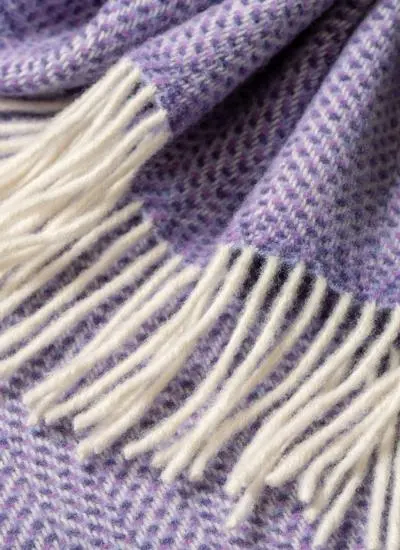Sweet Violet Wool Cashmere Throw